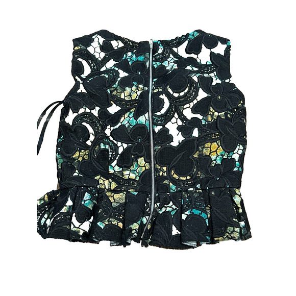 NWT Maslavi RTW By Jovani M42010 Multi Sleeveless Peplum Contemporary Top Size 4 - Picture 5 of 13